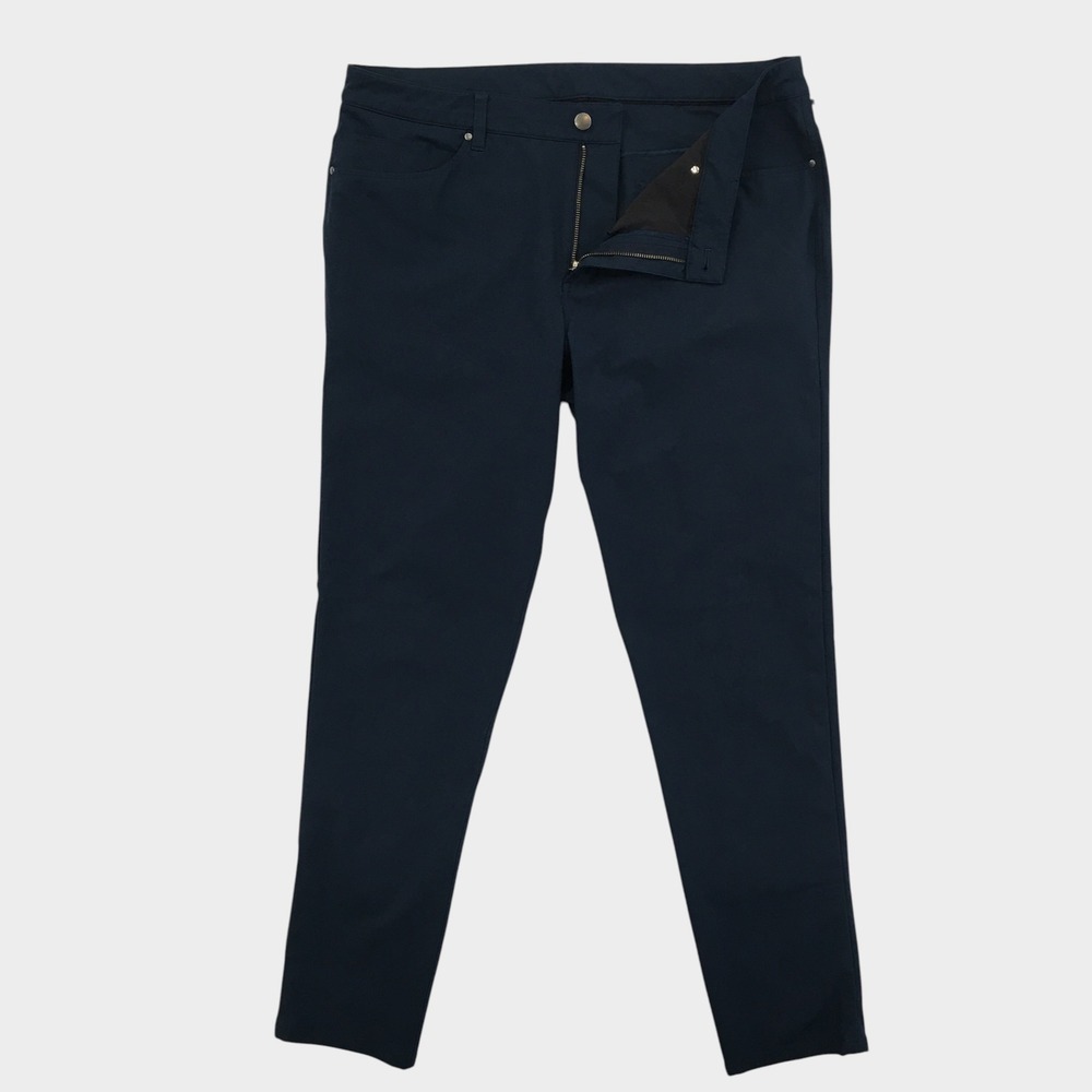 Lululemon ABC Pant Slim Fit Warpstreme Navy Blue Mens 36 Casual Trousers